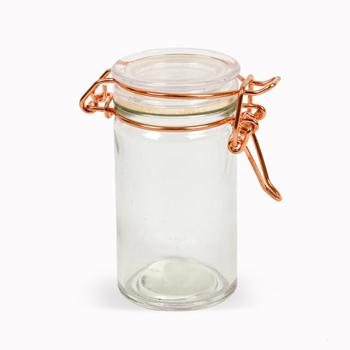 Flip Lid Rose Gold Spice Jar H 9.5cm Kitchen Storage FabFinds   