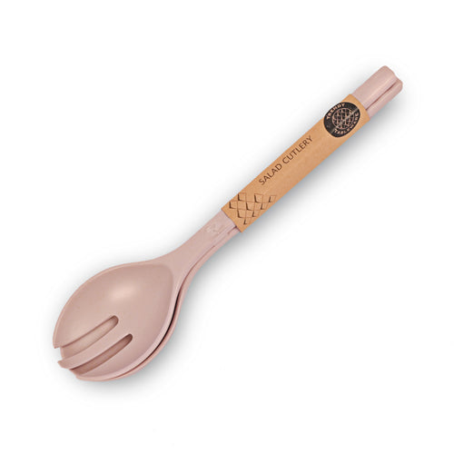 Bamboo Melamine Salad Spoon & Fork Set Assorted Colours Kitchen Accessories FabFinds Lilac  