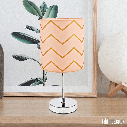Home Collection Blush Pink Foil Zig Zag Table Lamp Home Lighting Home Collection   
