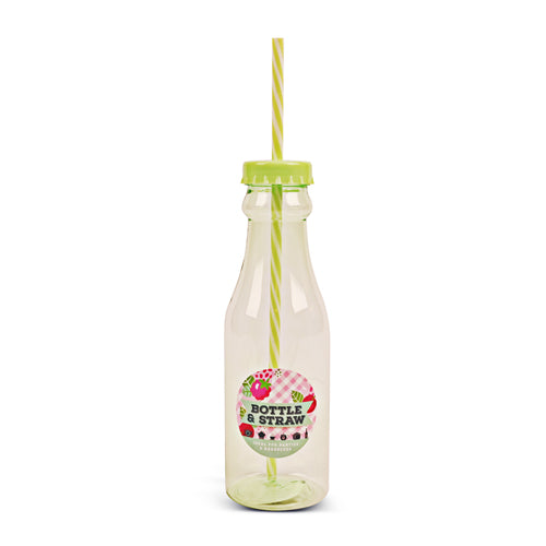 Picnic Bottle & Straw Assorted Colours Water Bottle FabFinds Green  