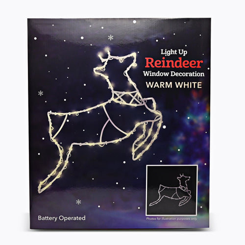 Light Up Reindeer Window Decoration Warm White Christmas Decorations FabFinds   