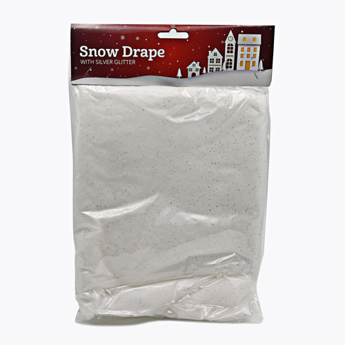 Snow Drape With Silver Glitter Christmas Decorations FabFinds   