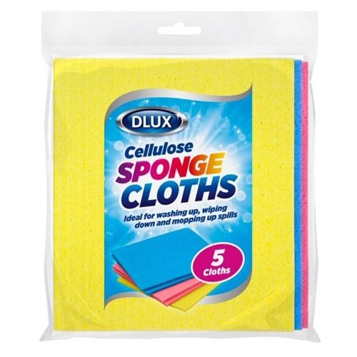 Dlux Cellulose Sponge Cloths Pack Of 5 Cloths, Sponges & Scourers Dlux   