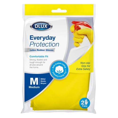 Dlux Everyday Protection Latex Rubber Gloves S/M/L Hygiene Gloves Dlux Medium  