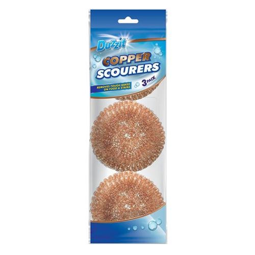 Duzzit Copper Scourers 3-Pk Cloths, Sponges & Scourers Duzzit   