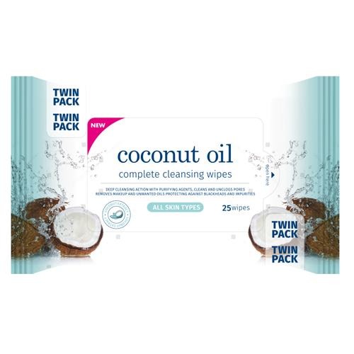 Eden Coconut Oil Complete Cleansing Face Wipes 2x25 Wipes Face Wipes Eden   