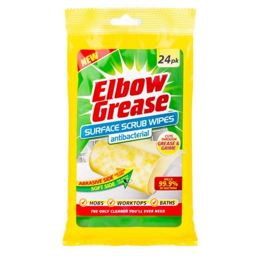 Elbow Grease Antibacterial Surface Scrub Wipes 24 pack Cleaning Wipes Elbow Grease   