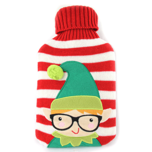 Eric the Elf Knitted Character Hot Water Bottle 2 Litres Hot Water Bottles FabFinds   