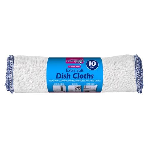 Dlux Cotton Dishcloths 10's Cloths, Sponges & Scourers Bettina   
