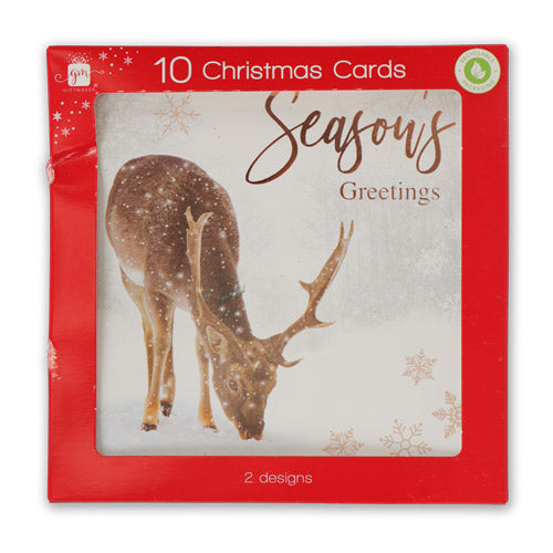 Squirrel and Deer Christmas Cards 10 Pack Christmas Cards Giftmaker   