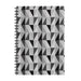 A4 Wiro Bound Lined Patterned Notebook Notebooks & Notepads FabFinds Grey Geometric  