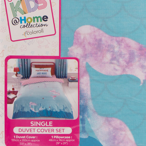 Kids Mermaid Single Duvet Cover Set Duvet Covers Coloroll   