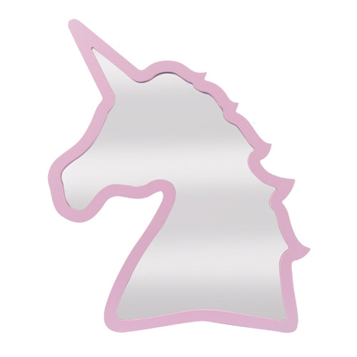 Unicorn Wall Mirror 50cm x 37cm Assorted Colours Mirrors home collection Pink  