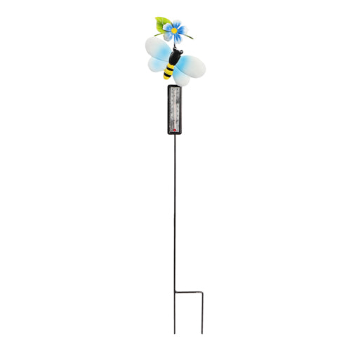 Butterfly and Flower Stake with Thermometer Garden Accessories FabFinds   