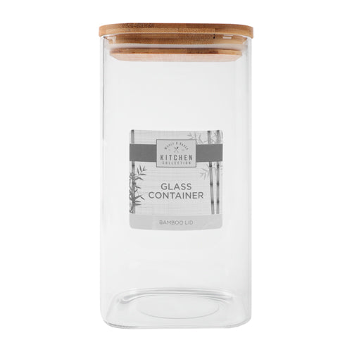 Glass Container Jar With Bamboo Lid 100 x 200mm Food Storage Containers woolf & baker   