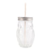 Woolf & Baker Owl Mason Jar With Straw Assorted Colours Kitchen Accessories woolf & baker Silver Lid  