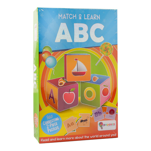 Match & Learn ABC 2-Piece Puzzle Set Games & Puzzles popcorn games & puzzles   