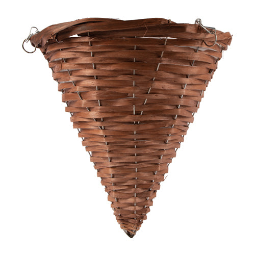For The Love Of Gardening Brown Wicker Cone Hanging Basket Plant Pots & Planters FabFinds   