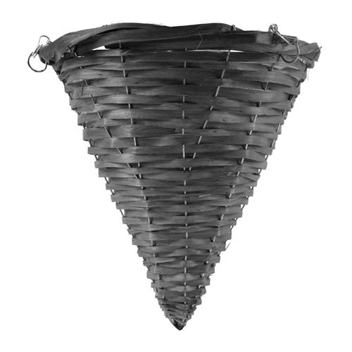 For The Love Of Gardening Grey Wicker Cone Hanging Basket Plant Pots & Planters FabFinds   