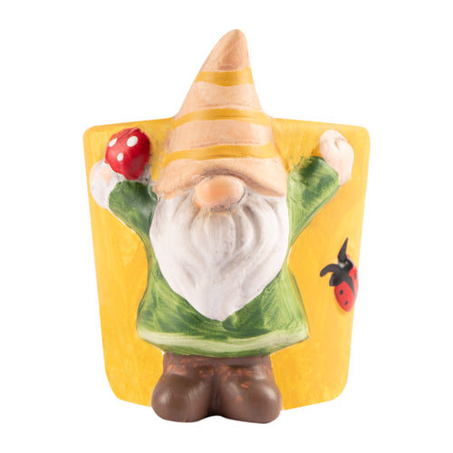 Mini Garden Gnome Pot 7cm Garden Decor FabFinds Yellow  