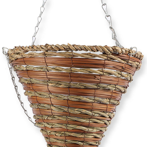 Gardman Rope & Fern Hanging Cone Planter Basket 35cm (14") Pots & Planters Gardman   