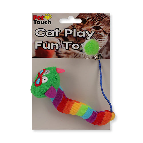 Pet Touch Cat Play Fun Toy Multicoloured Jingle Worm Cat Toys Pet Touch   
