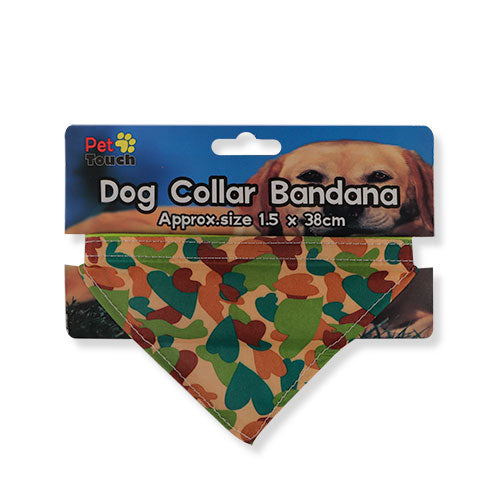 Pet Touch Dog Collar Camouflage Bandana Assorted Designs Dog Accessories Pet Touch Beige and Green  
