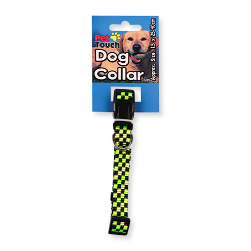 Pet Touch Fabric Reflective Square Dog Collar 1.5cm x 25-40cm Dog Accessories Pet Touch   
