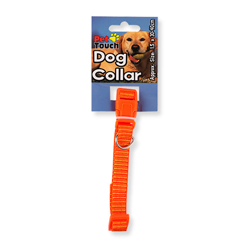 Pet Touch Bright Coloured Fabric Dog Collar 1.5cm x 30-40cm Dog Accessories pet touch   