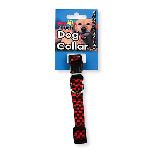 Pet Touch Fabric Reflective Square Dog Collar 1.5cm x 25-40cm Dog Accessories Pet Touch   