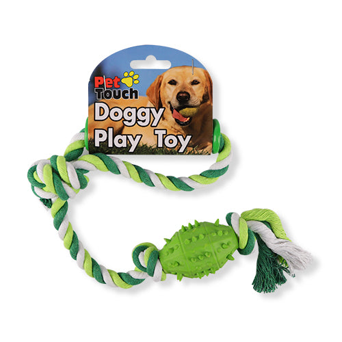 Pet Touch Doggy Play Toy Rubber Spike and Rope Dog Toys Pet Touch   