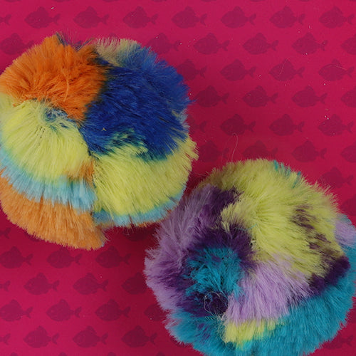 Pet Touch Kitty Play Fun Toy Multicoloured Faux Fur Balls Cat Toys Pet Touch   