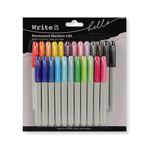 Write It Permanent Markers 24 Pk Stationery FabFinds   