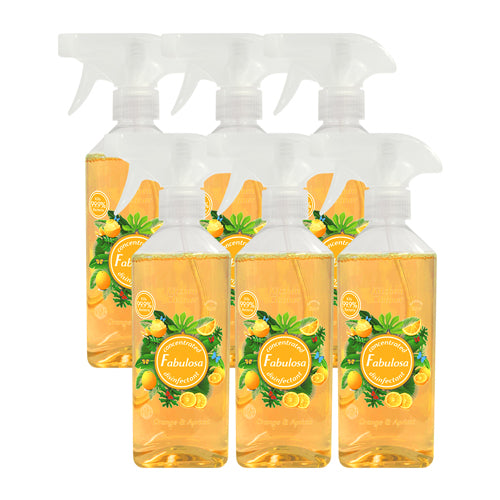 Fabulosa Orange & Apricot Kitchen Cleaner Spray 500ml Case Of 6 Fabulosa Multi-Purpose Cleaner Fabulosa   