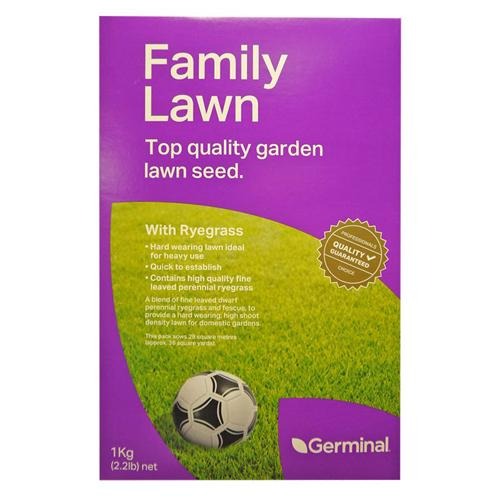 Germinal Family Pack Of Lawn Seed With Ryegrass 1kg Lawn & Plant Care Germinal   