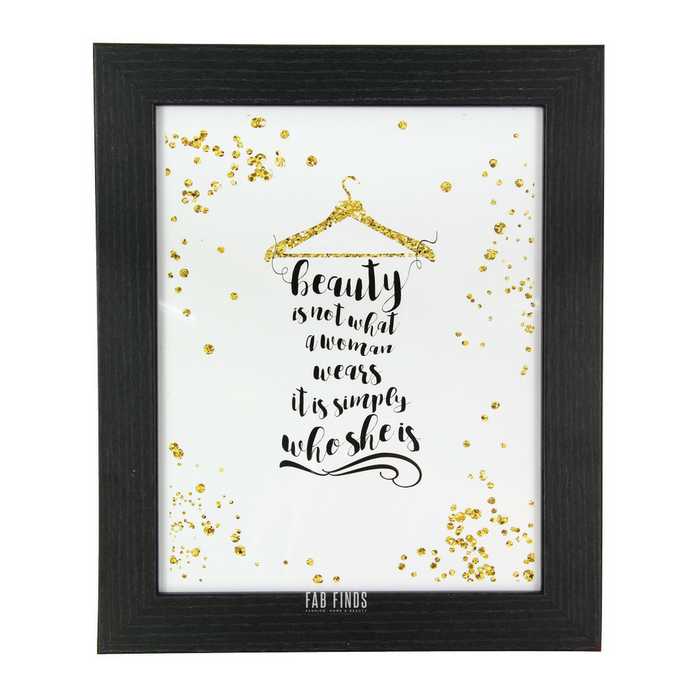 Fashion Beauty Quote Framed Wall Art Home Decoration fabfinds Beauty  