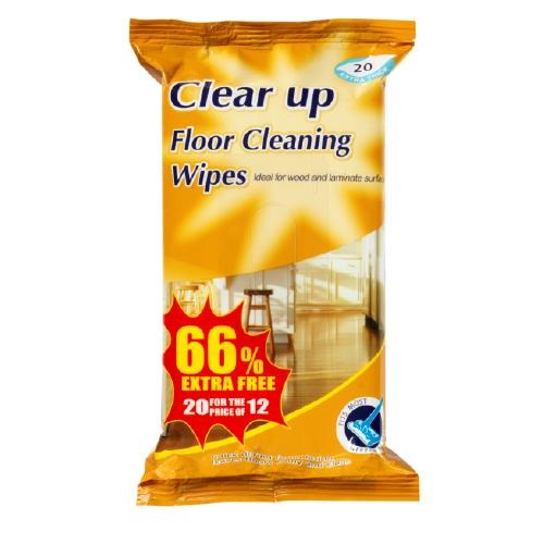 Clear Up Extra Thick Floor Cleaning Wipes 20 Pack Cleaning Wipes Clear Up   