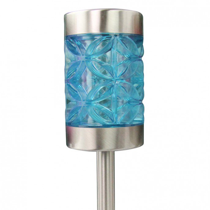 Flower Design Solar Stake Light Solar Lights FabFinds Blue  