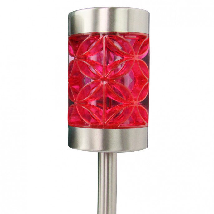 Flower Design Solar Stake Light Solar Lights FabFinds Red  