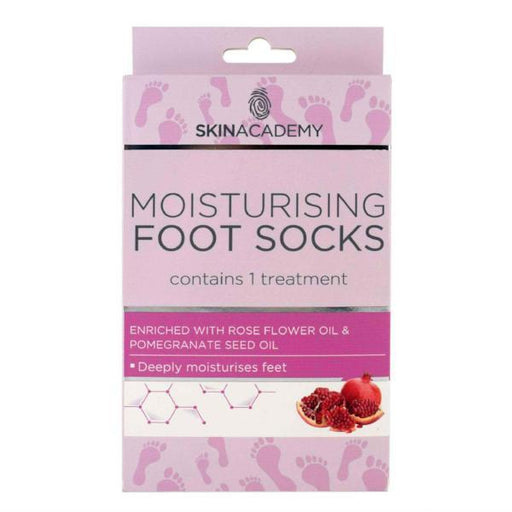 Skin Academy Moisturising Foot Socks Rose Flower & Pomegranate Oil Foot Care skin academy   