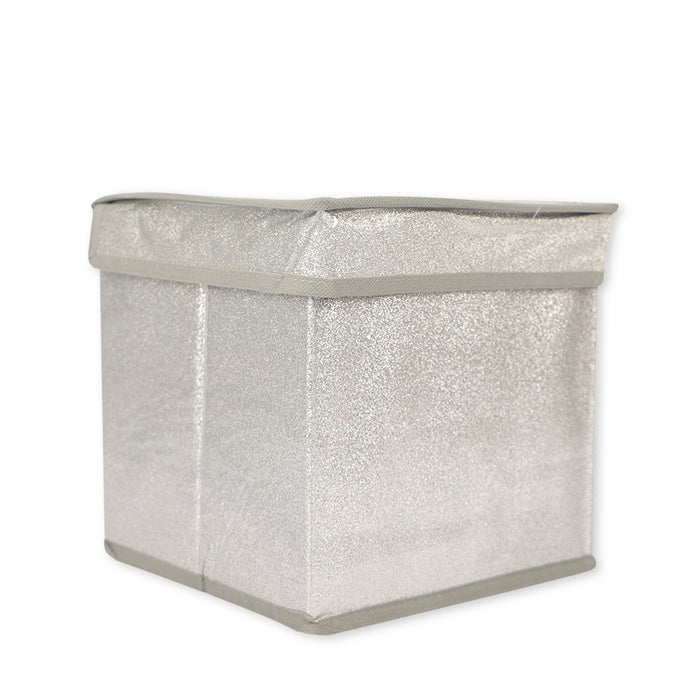 Home Collection Glitter Storage Box With Lid Silver | FabFinds