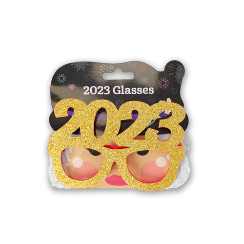 2023 New Year Novelty Glasses Assorted Colours Christmas Accessories FabFinds Gold  