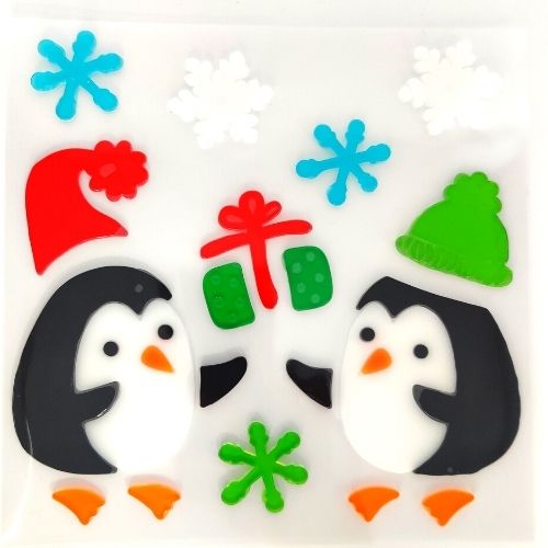 Gel Christmas Window Stickers Christmas Festive Decorations FabFinds Penguins  