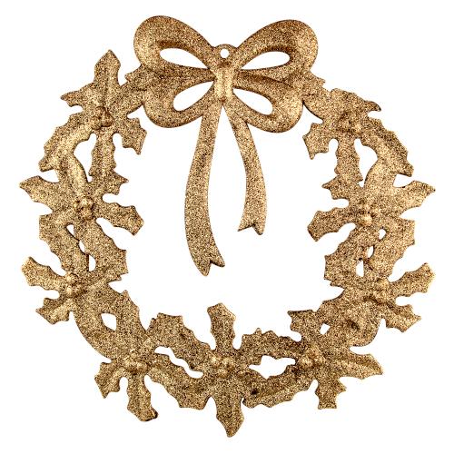 12" Festive Glitter Wreath Christmas Decoration - Gold Christmas Garlands, Wreaths & Floristry FabFinds   