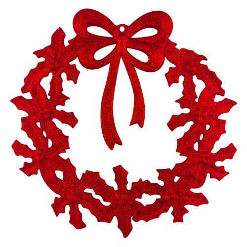 12" Festive Glitter Wreath Christmas Decoration - Red Christmas Garlands, Wreaths & Floristry FabFinds   