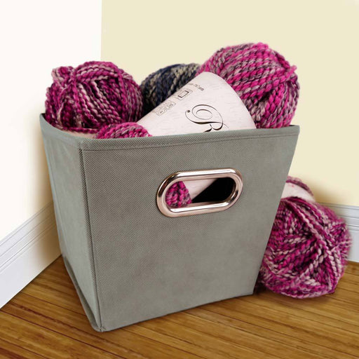 Foldable Canvas Storage Box Kids Storage FabFinds Grey  