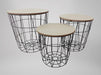 Wooden Metal Rustic Nesting Tables  FabFinds Black  