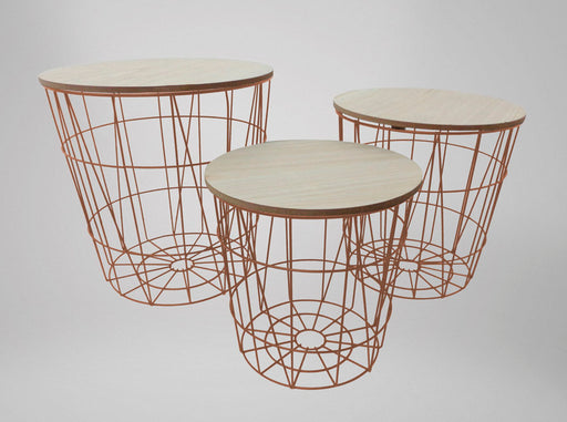 Wooden Metal Rustic Nesting Tables  FabFinds Copper  