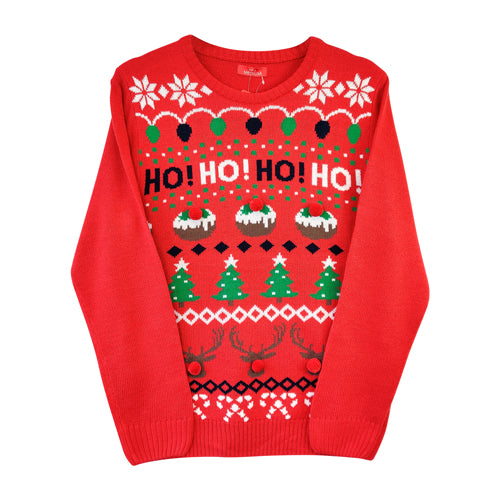 Mens Red Knit Christmas Jumper Jumpers FabFinds   