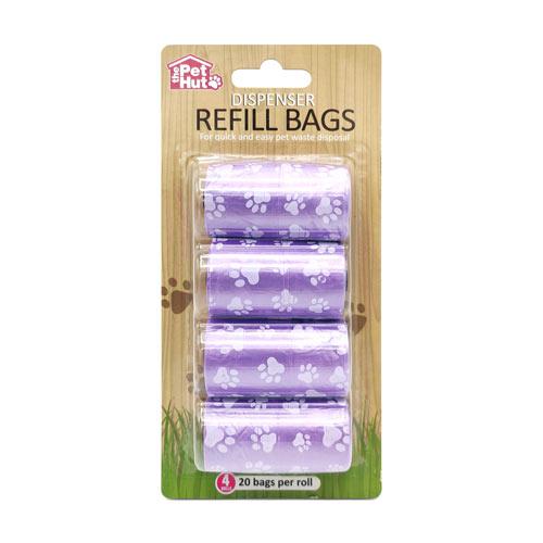 The Pet Hut Dispenser Refill Bags 20 Bags x 4 Rolls Pet Cleaning Supplies The Pet Hut   